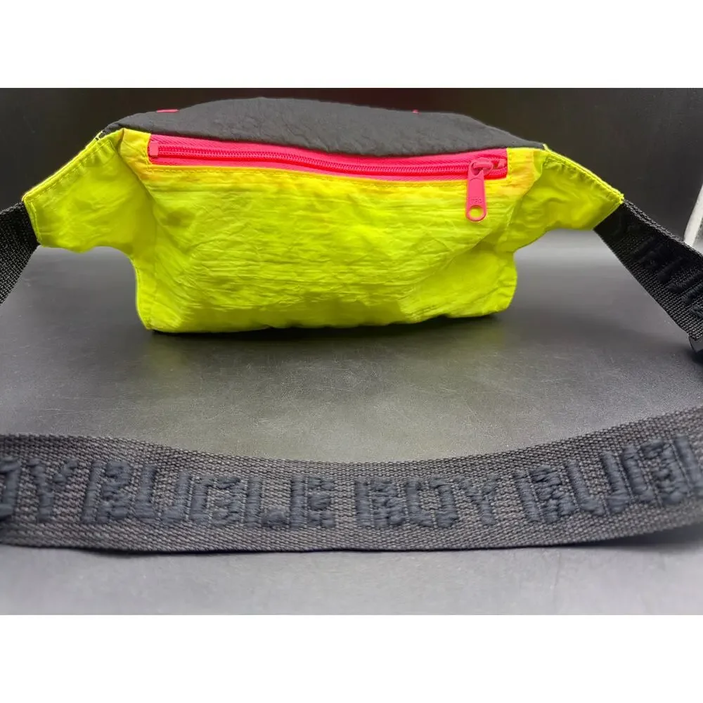 Vintage 80s Bugle Boy Equipment Neon Fanny Pack Waist Bag Colorblock 3 Pocket